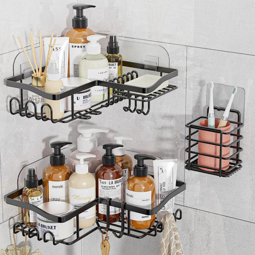 Rebrilliant Adhesive Stainless Steel Shower Caddy & Reviews Wayfair